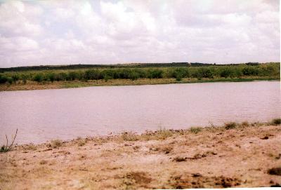 another angle of the new stock tank in 500 acres portion of ranch. built in 2003 -- 10,055 cu yards